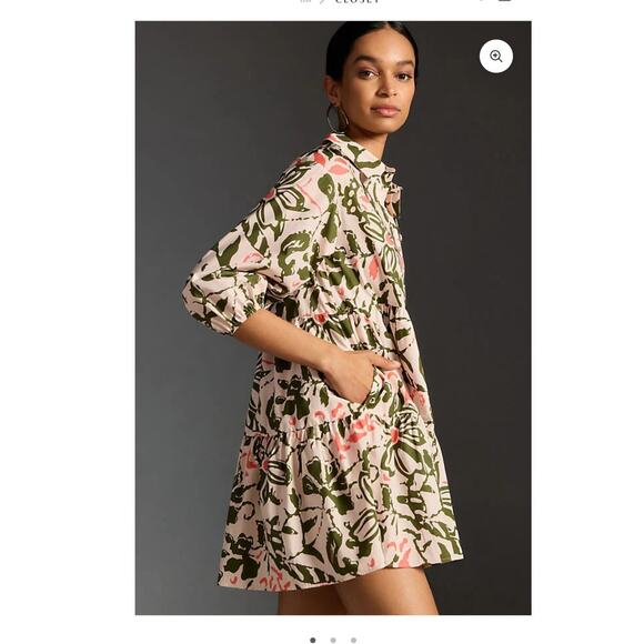 Maeve by Anthropologie Dresses & Skirts - Maeve Anthropologie Sz XS Bettina Shirtdress Cotton Abstract Mini Babydoll Boho